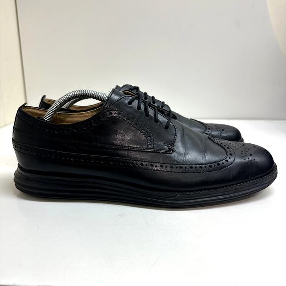 VERY GOOD Cole Haan OriginalGrand Longwing Oxfords Black Leather Gunboats 10.5 - Picture 3 of 10